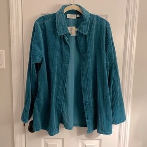 Oversized Teal Corduroy Shirt